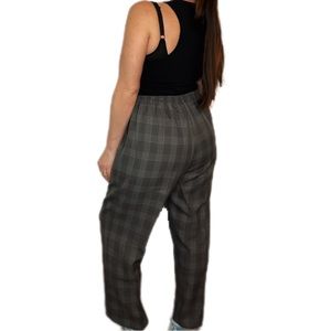 80s Houndstooth Casual Business Dress Pants Vintage Made in USA 16 Petite Grey